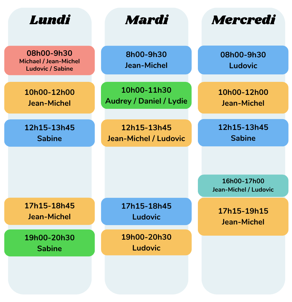 Horaires des cours 2026-2027 p1 Horaires des cours 2026 2027 p1
